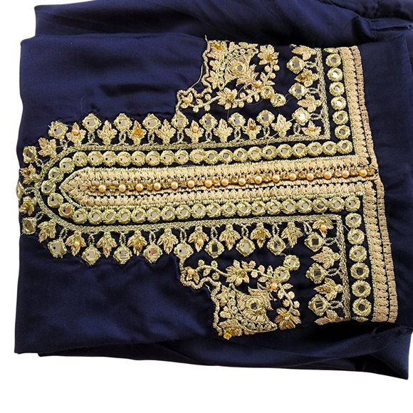 Women's Silk Trouser Pant Mirror Embroidered Sadabahar Designer Pakistani Indian - Picture 14 of 16